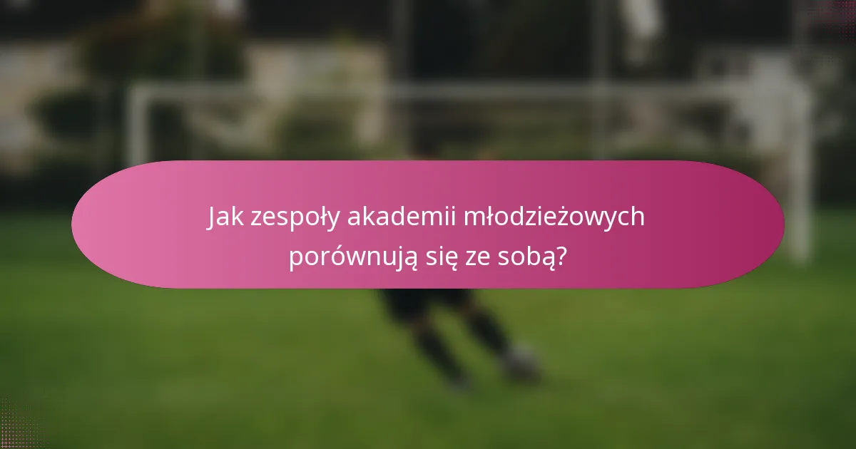 Jak zespoły akademii młodzieżowych porównują się ze sobą?