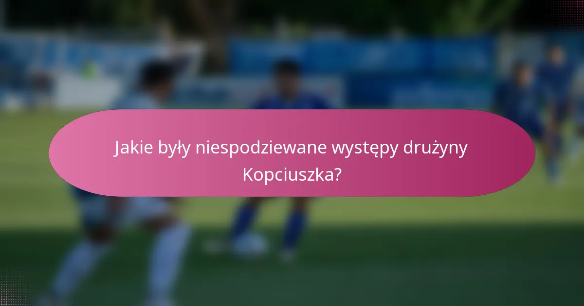 Jakie były niespodziewane występy drużyny Kopciuszka?