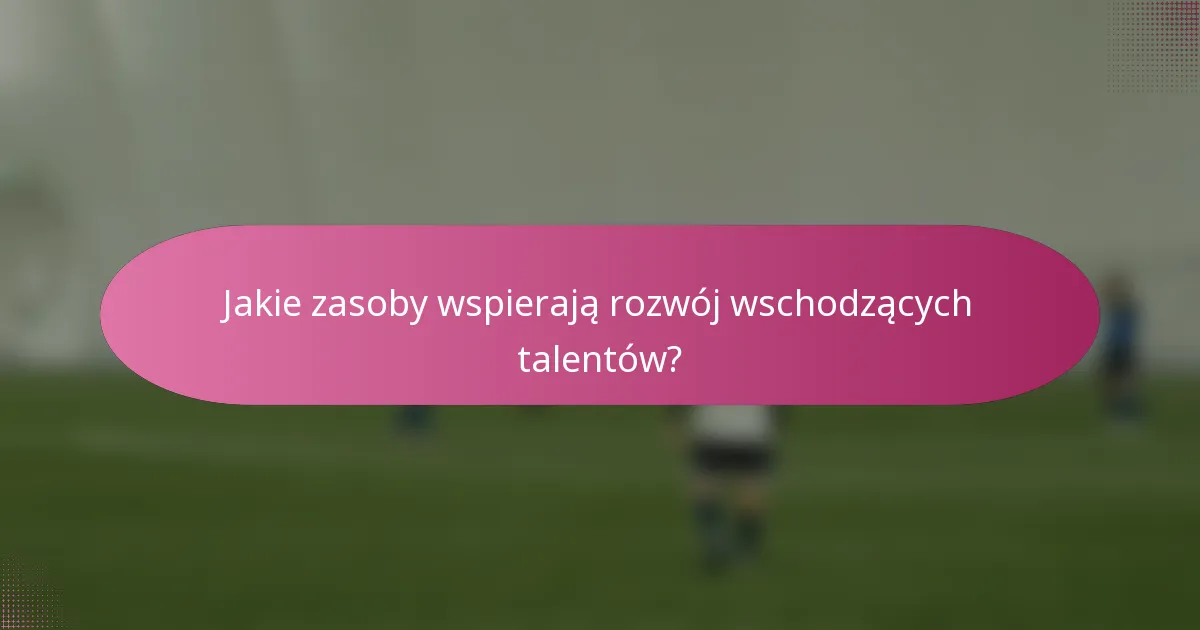 Jakie zasoby wspierają rozwój wschodzących talentów?